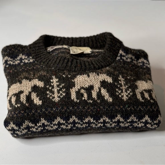 Vintage Eddie Bauer Rare Wool Blend Nordic Forest Moose Sweater Large Men’s - Picture 6 of 9
